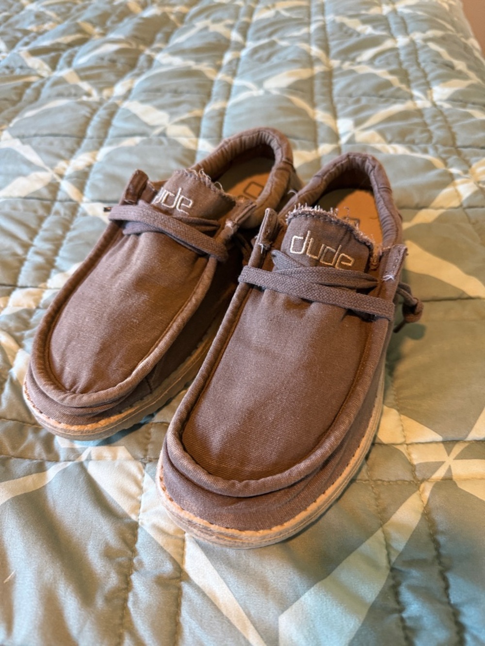 Brown Hey Dude Canvas Slip-On Shoes